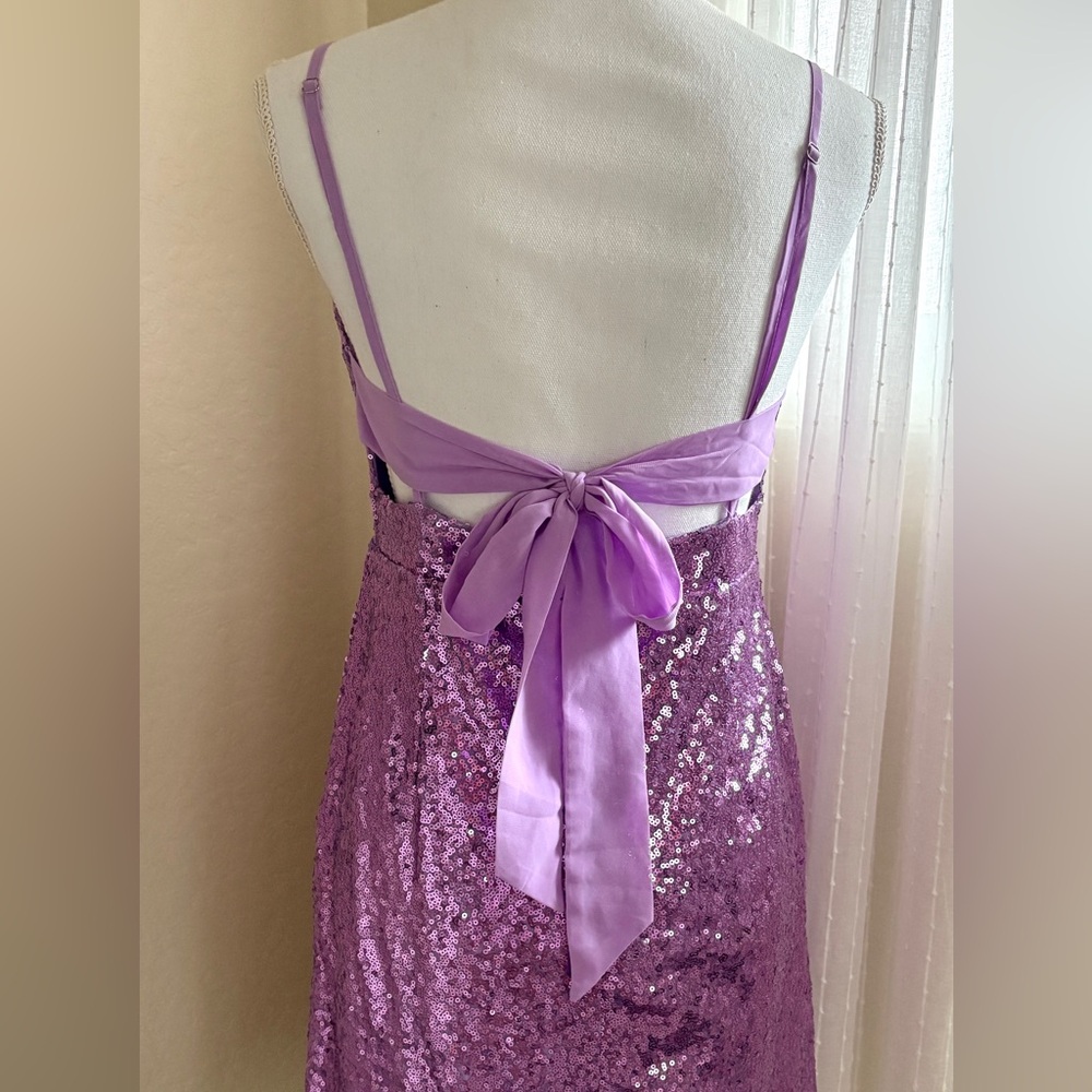 Purple Sequin Dress hello Molly XL-M - Picture 3 of 5